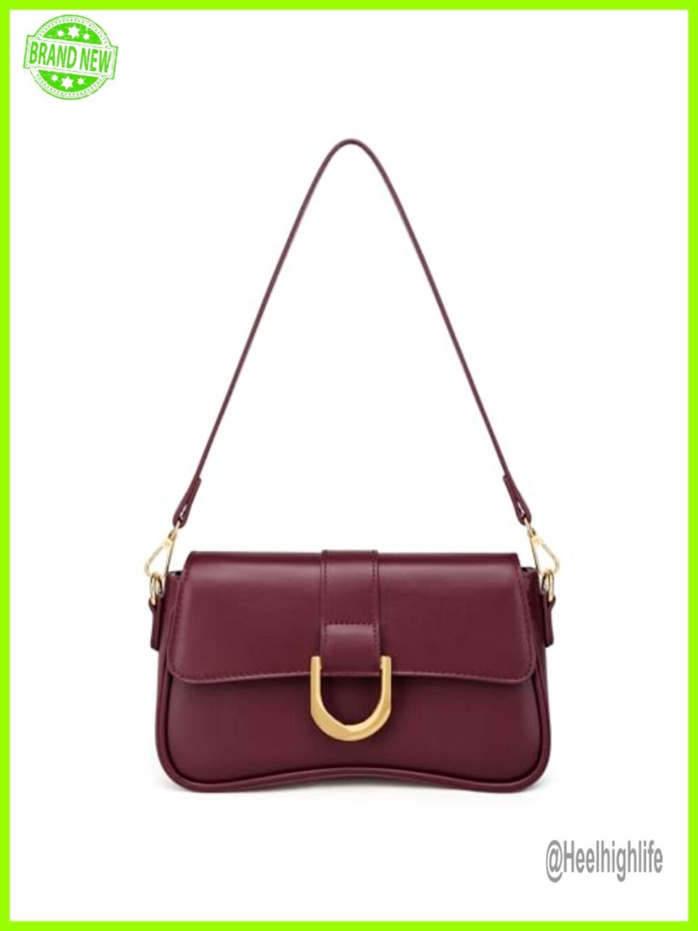 Vegan Leather Small Hobo Shoulder Bag Convertible Clutch Removable Strap